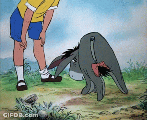 Eeyore With Red Bow On Tail GIF