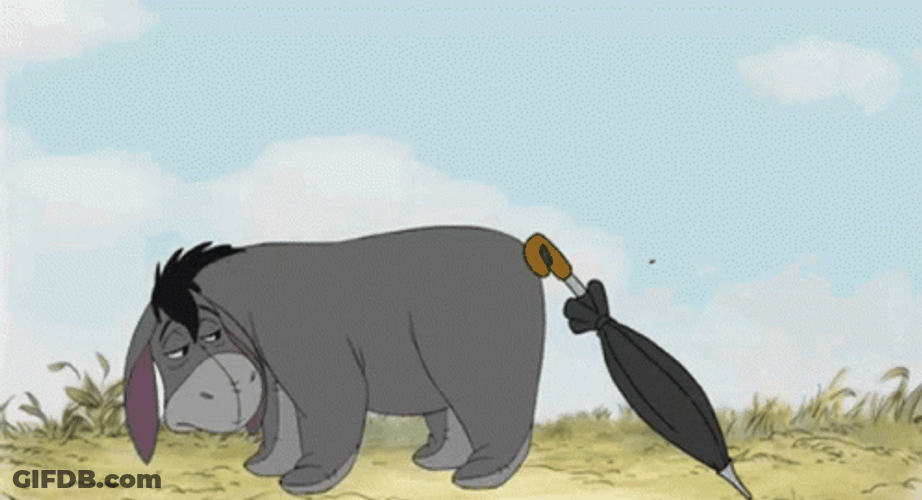 Eeyore With Umbrella Tail GIF