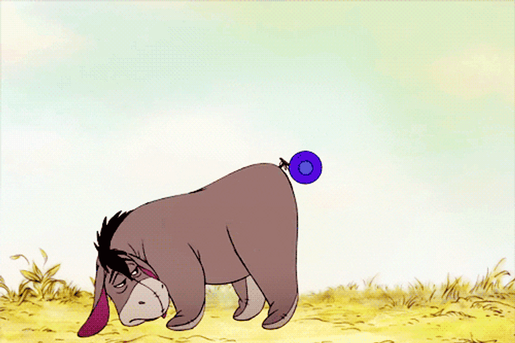 Eeyore With Yo Yo As Tail GIF