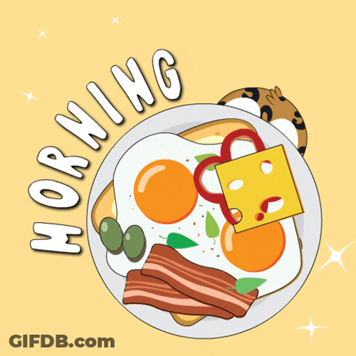 Egg Dog Morning Breakfast Penguin GIF