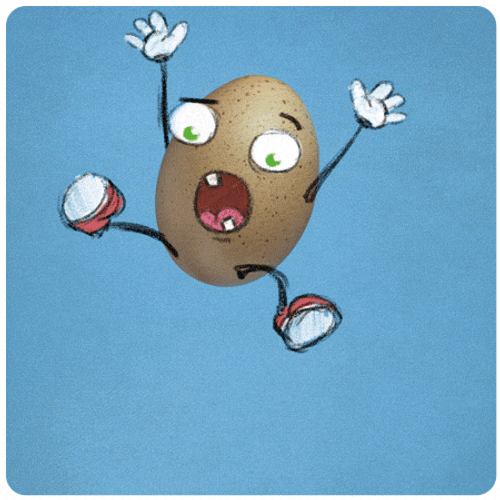 Egg Laying King Smash Fall Loop GIF