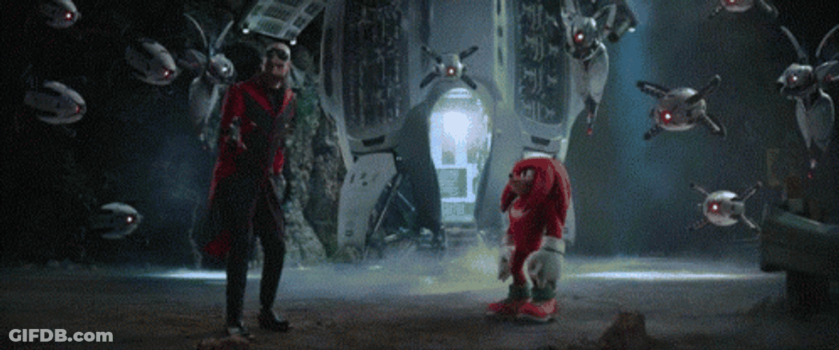Egg Mobile Man And Knuckles Dancing GIF