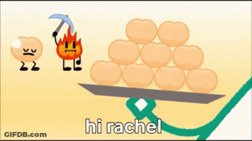 Egg Stack Saying Hi Rachel GIF