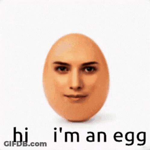 Egg With Face Saying Hi I'm An Egg GIF
