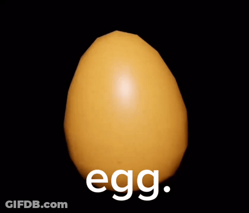 Egg With Word Egg GIF