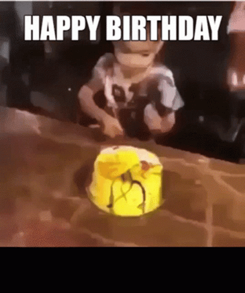 Egg Yolk Kid Funny Happy Birthday Meme GIF