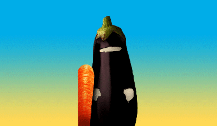Eggplant Carrot Friendship Animation GIF