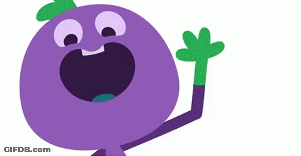 Eggplant Cartoon Cute Wave GIF