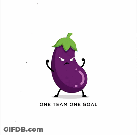 Eggplant With One Team One Goal GIF