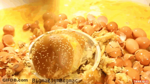 Eggs And Hamburger On Plate With Thinkjules GIF