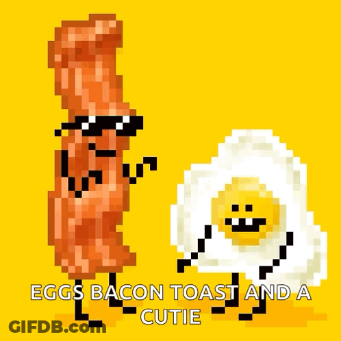 Eggs Bacon Toast And Cutie Pixel Art GIF