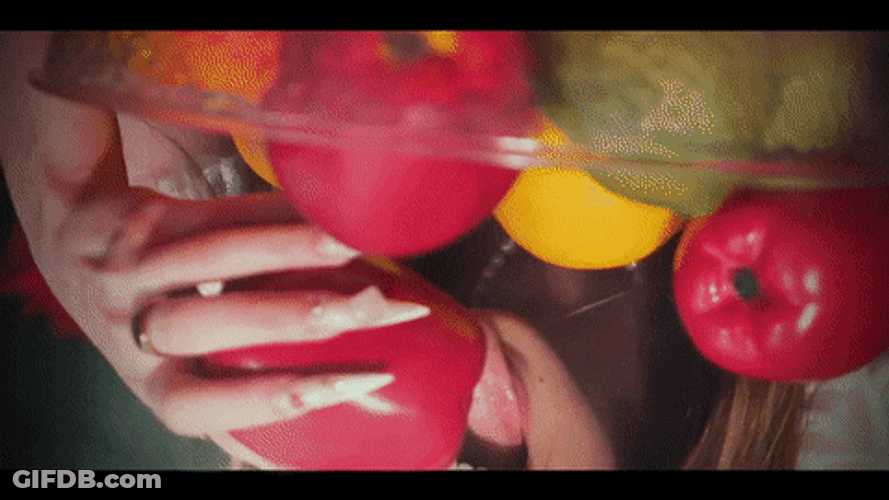 Egirl Eating Apples GIF