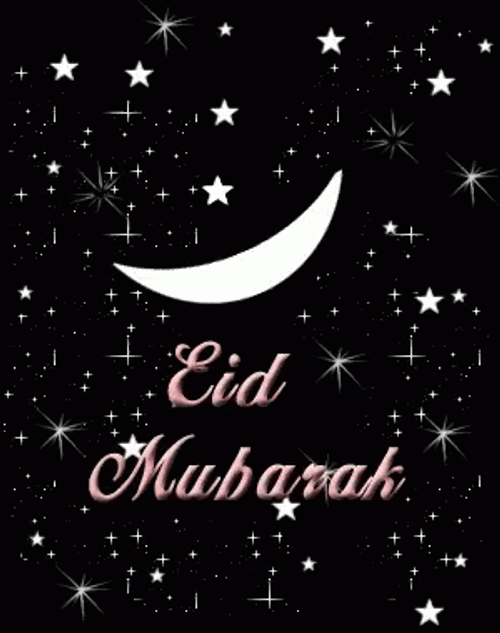 Eid Mubarak Black And White GIF