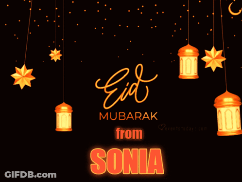 Eid Mubarak From Sonia Greeting Card GIF