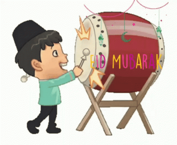 Eid Mubarak Gong Drum GIF