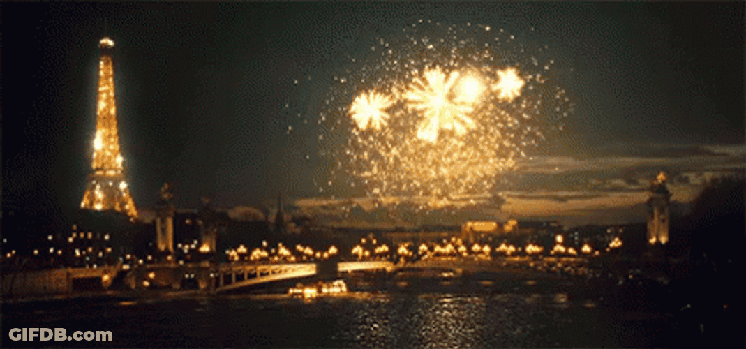 Eiffel Tower And Fireworks On Bastille Day GIF