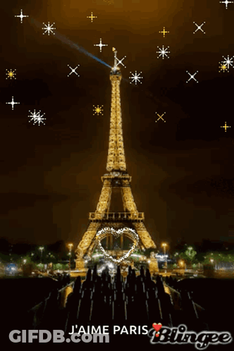 Eiffel Tower At Night J'aime Paris Blingee GIF