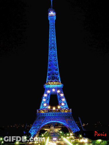 Eiffel Tower At Night With Paris GIF