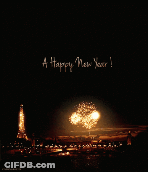Eiffel Tower Happy New Year Animated GIF
