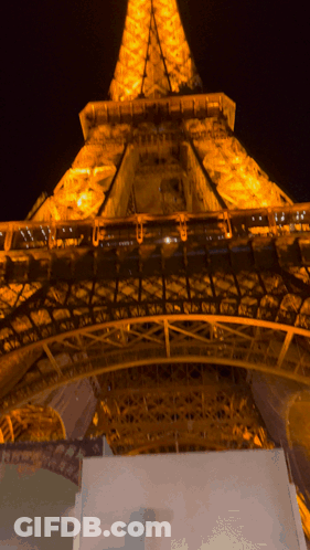 Eiffel Tower Lit Up At Night GIF
