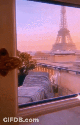 Eiffel Tower Visible Through Window GIF