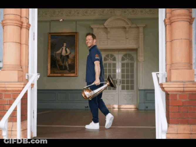 Eion Morgan Holding A Trophy GIF