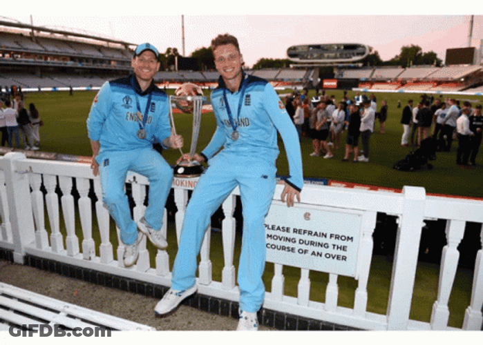 Eion Morgan & Jos Buttler Celebrate GIF