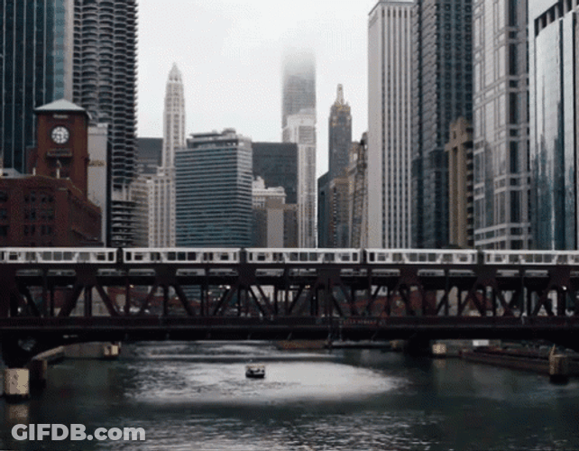 El Train Bridge Chicago GIF