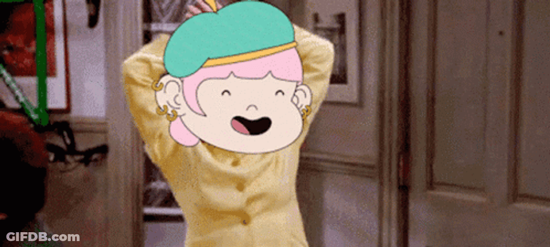 Elaine Dance Happy Female Mask GIF