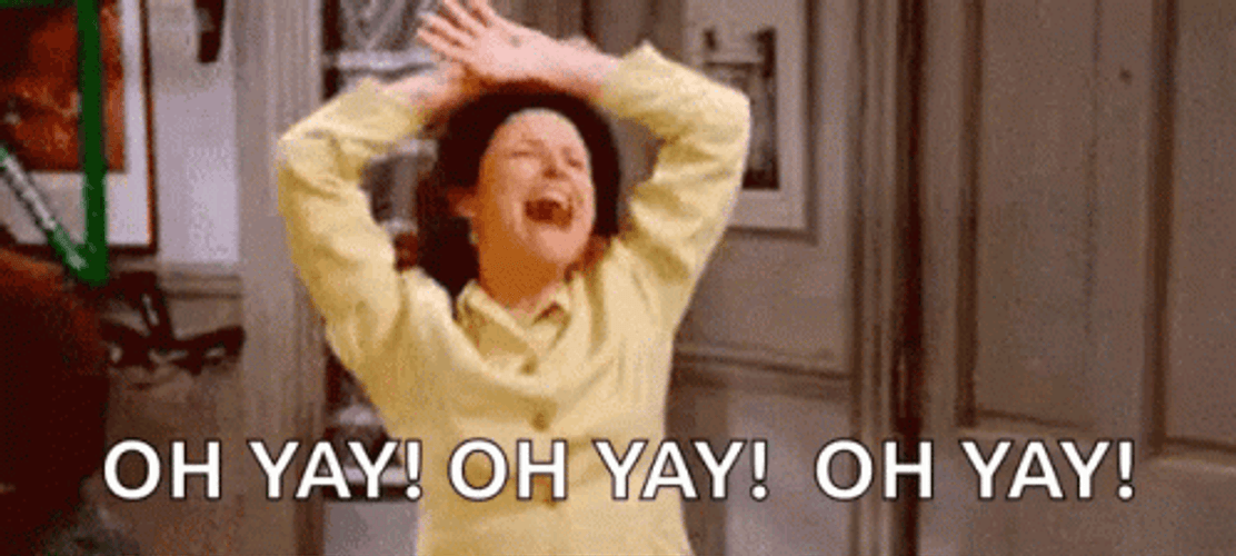 Elaine Dance Oh Yay GIF