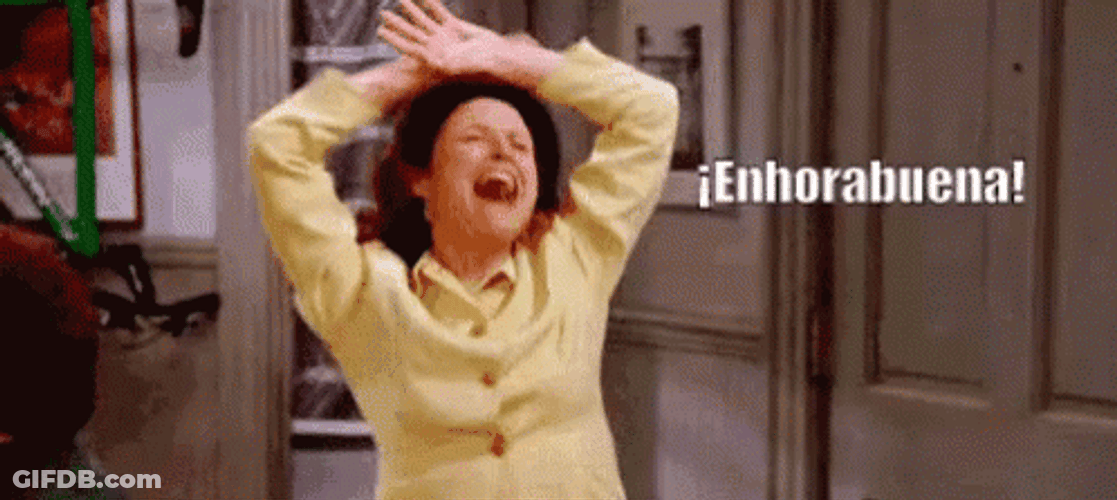 Elaine Dance Yay Excited Stoked GIF