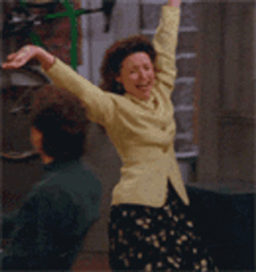 Elaine Dancing Back And Forth Excited GIF