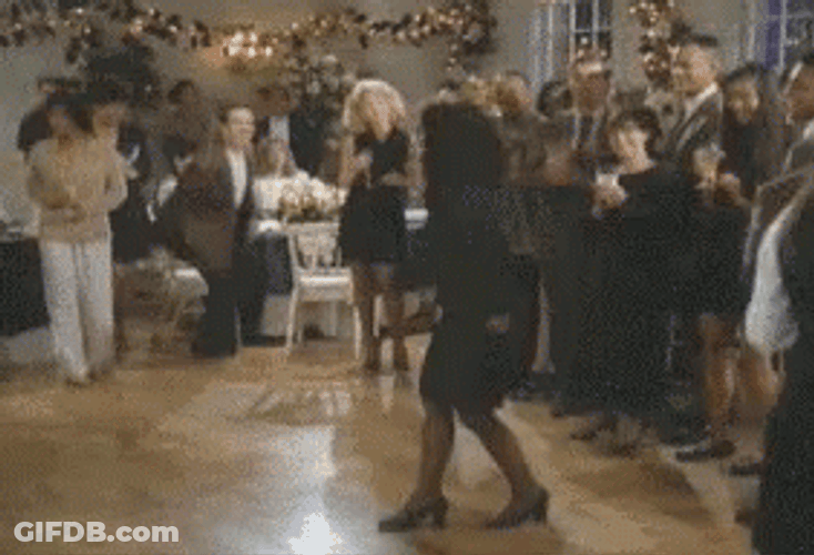 Elaine Dancing Kicking GIF