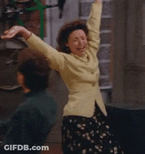 Elaine Dancing Laughing GIF