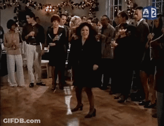 Elaine Dancing Leg Snap GIF