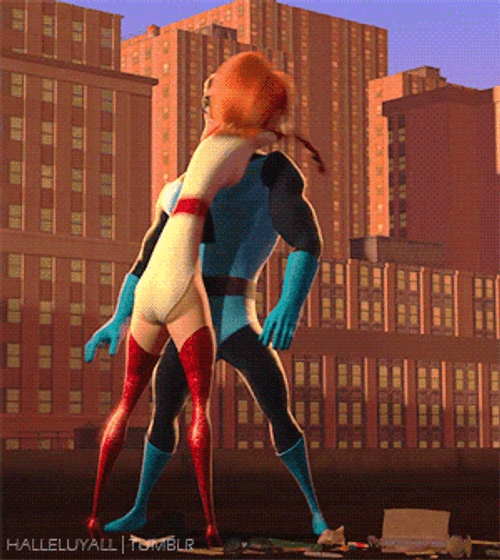 Elastigirl Around Mr Incredible GIF