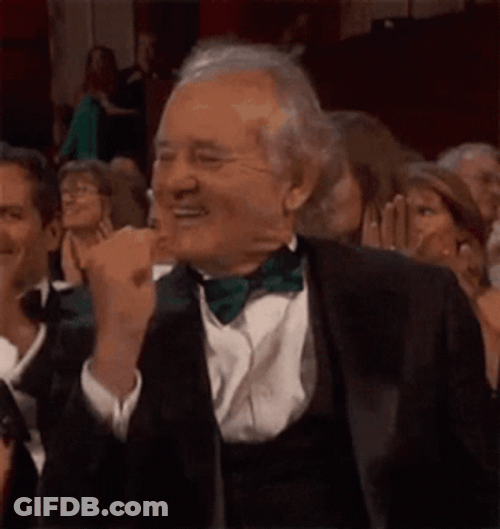 Elated Bill Murray Applauding GIF