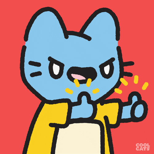 Elated Blue Cat Two Thumbs Up GIF