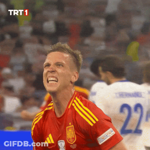 Elated Dani Olmo Air Pump Celebration GIF