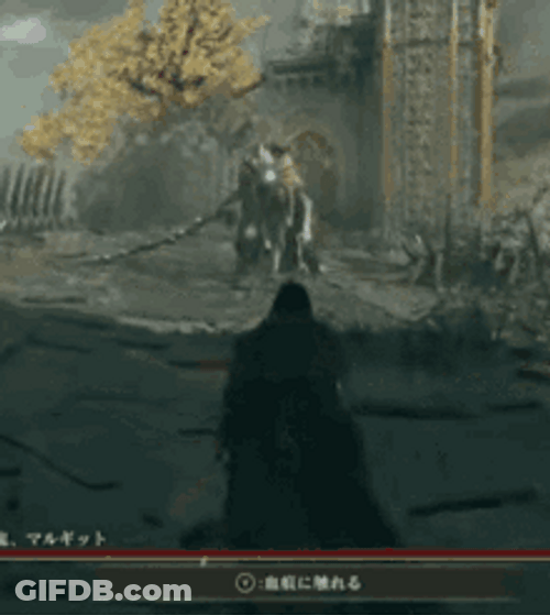 Elden Ring Player Fighting Margit The Fell Omen GIF