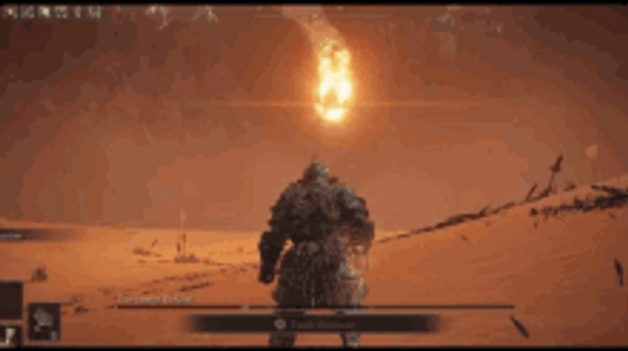 Elden Ring Player Fighting Radahn's Meteor Attack GIF