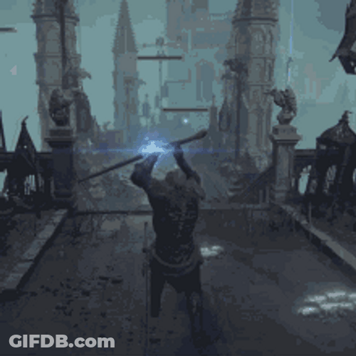 Elden Ring Player Using Great Bow Weapon GIF
