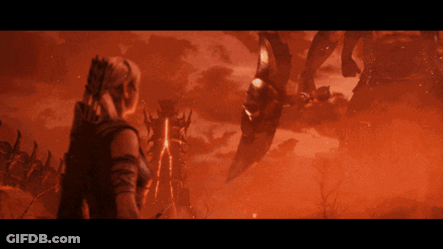Elder Scrolls Oblivion Giant Demon Holding Axe GIF