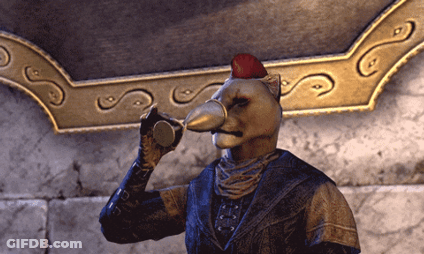 Elder Scrolls Summerset Khajiit Drinking GIF