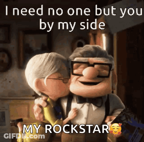 Elderly Couple Kissing I Need No One But You By My Side My Rockstar GIF