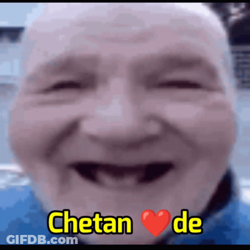 Elderly Man Close Up With Chetan De GIF