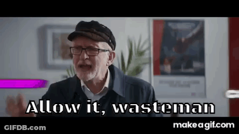 Elderly Man In Glasses And Hat Allow It Wasteman GIF