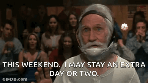 Elderly Man In Helmet And Mask GIF