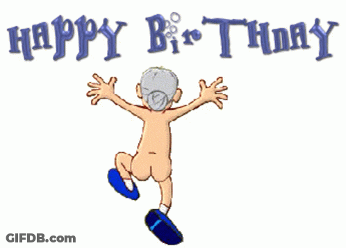 Elderly Man Jumping Happy Birthday GIF