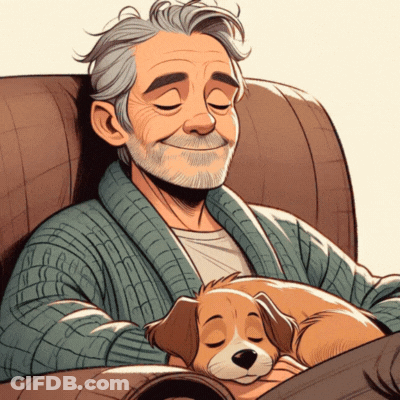 Elderly Man Laying In Chair Eyes Closed GIF